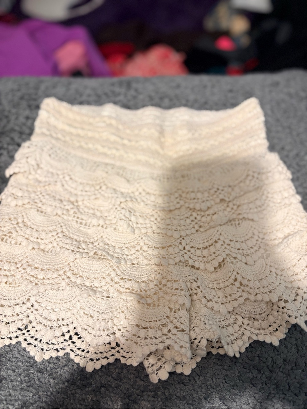 Cream Crochet Lace Women’s Shorts